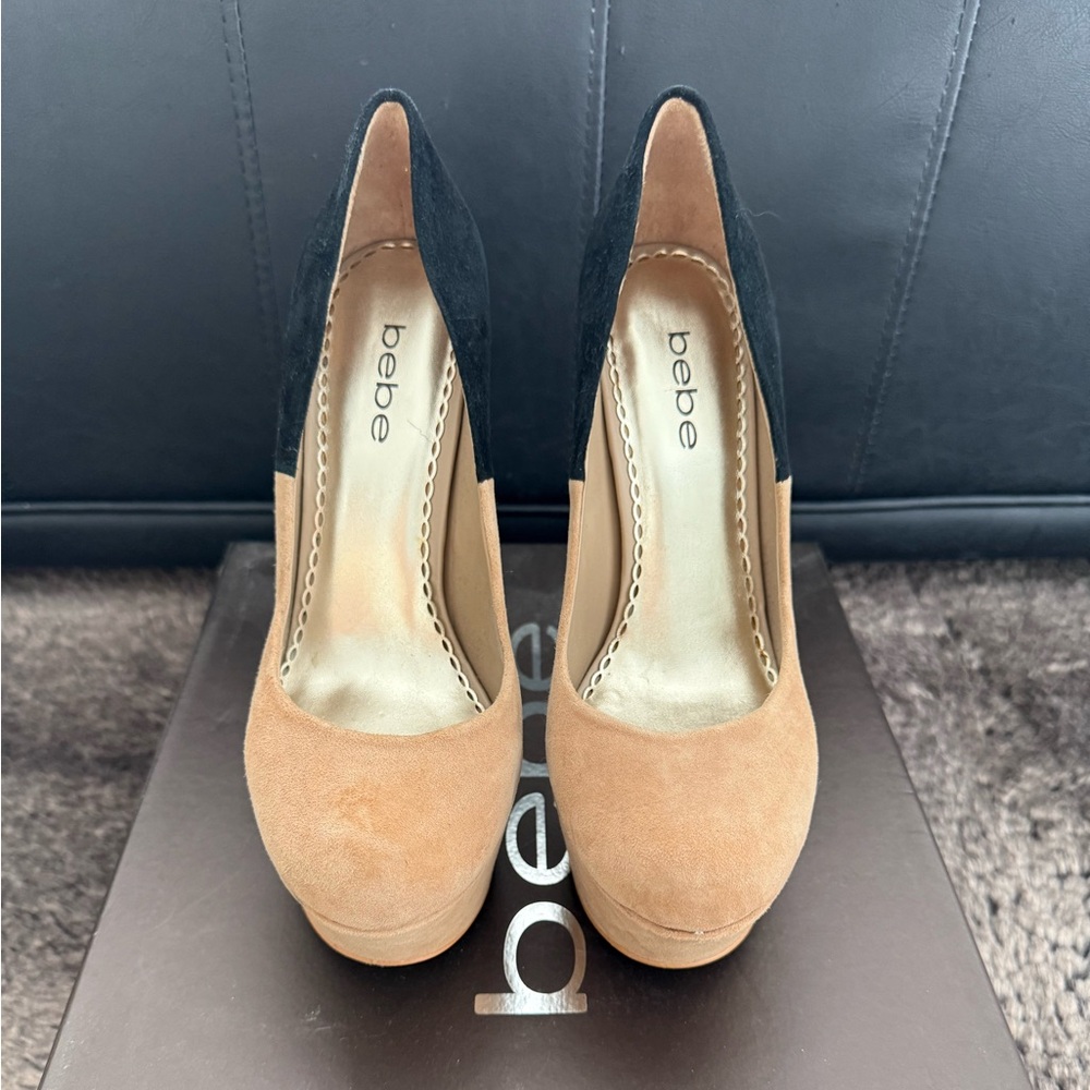 Bebe Two-Tone Black and Tan Rena 6
